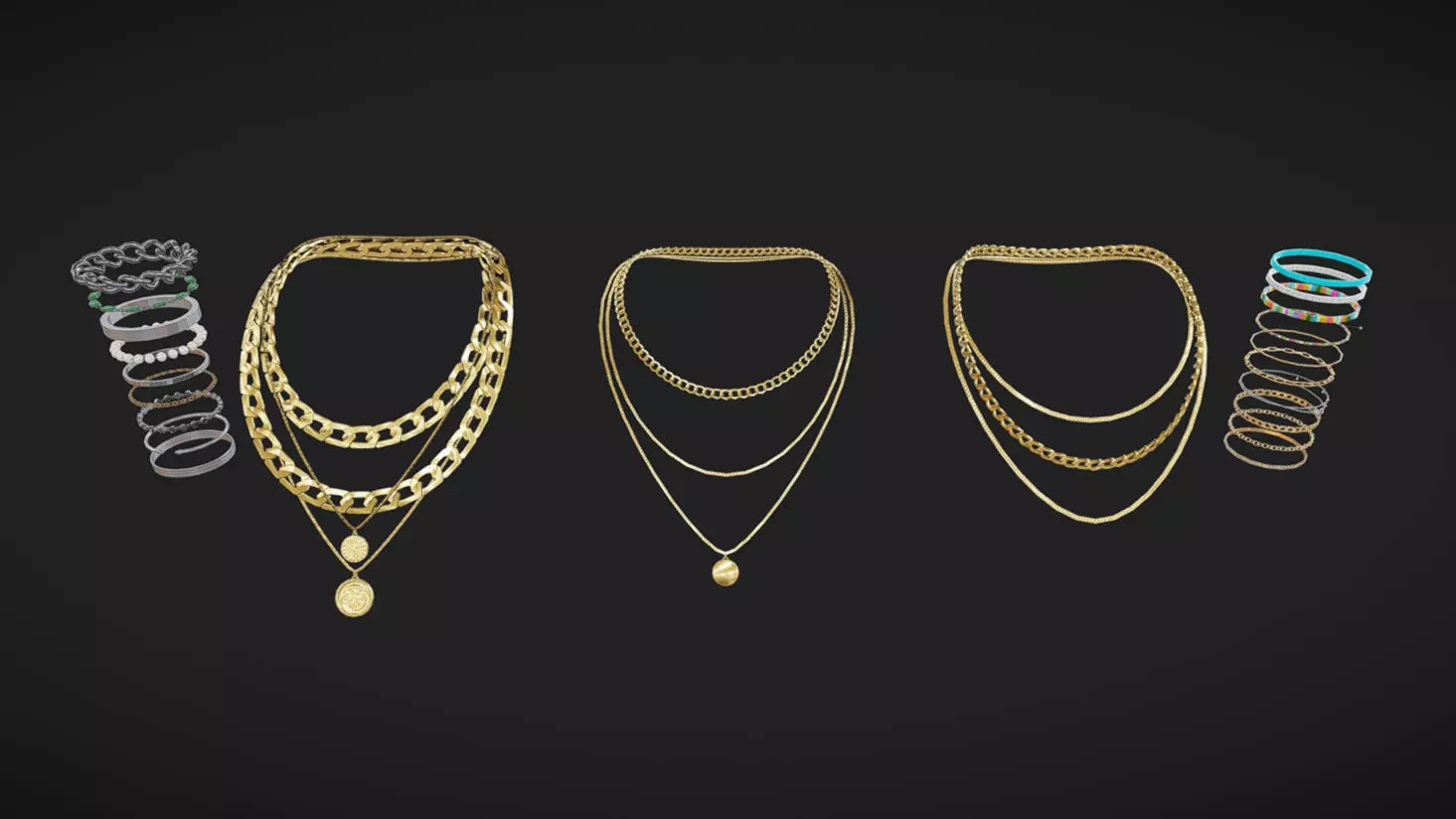 Jewelry Packs 01 - 02 - 03 Low-poly 3D model_0