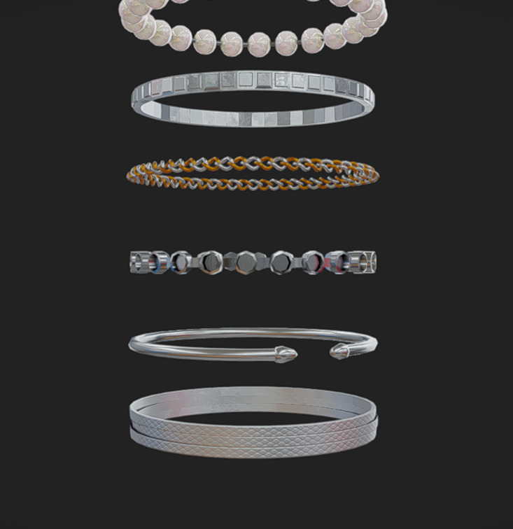 Jewelry Packs 01 - 02 - 03 Low-poly 3D model_6
