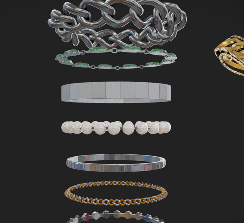 Jewelry Packs 01 - 02 - 03 Low-poly 3D model_5