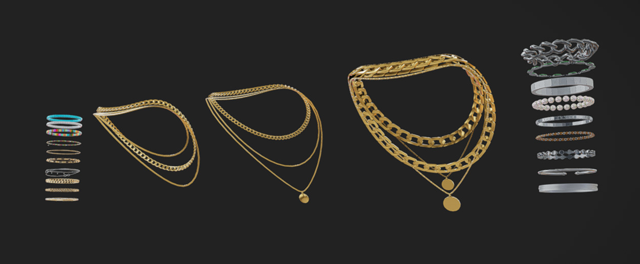 Jewelry Packs 01 - 02 - 03 Low-poly 3D model_1