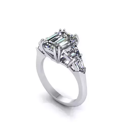 Three Stone Emerald Ring V3