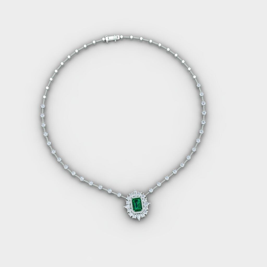 emerald necklace 3D print model_1