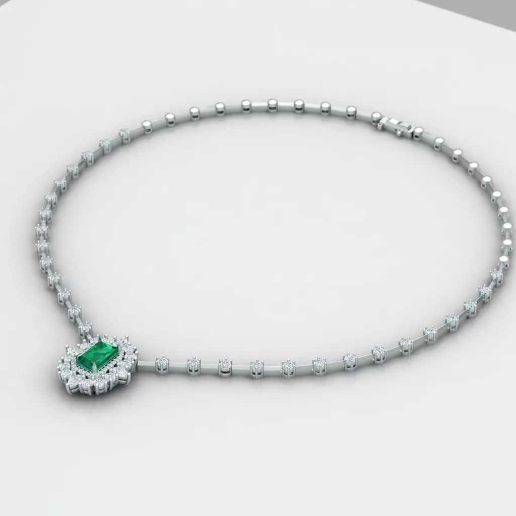 emerald necklace 3D print model_0