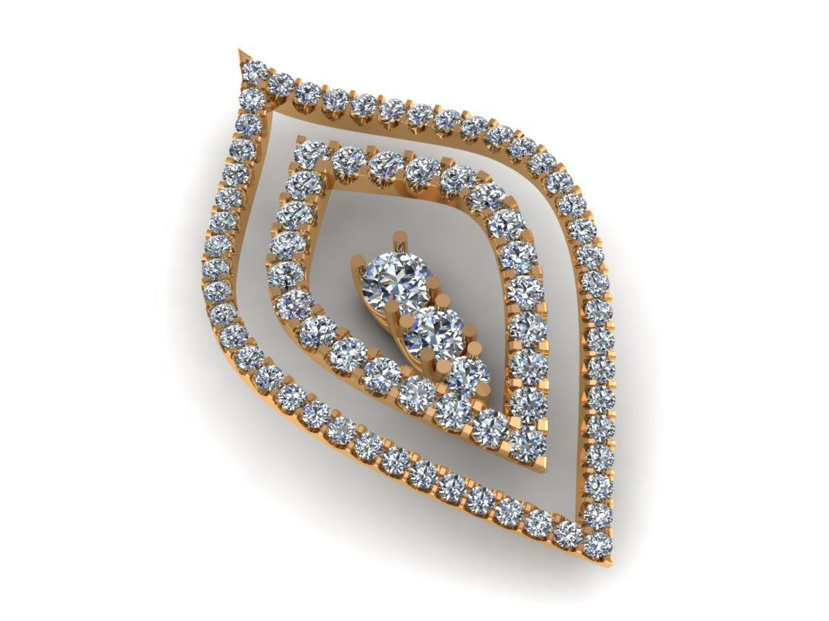 Pear Drop Earring 152 3D print model_6