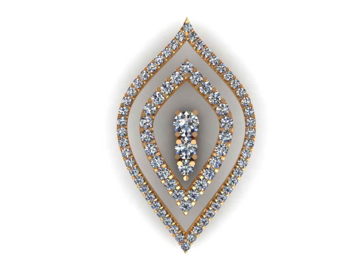 Pear Drop Earring 152 3D print model_5