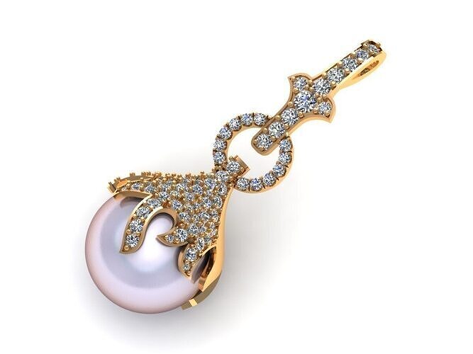 Pear Diamond Pendant 148 3D print model