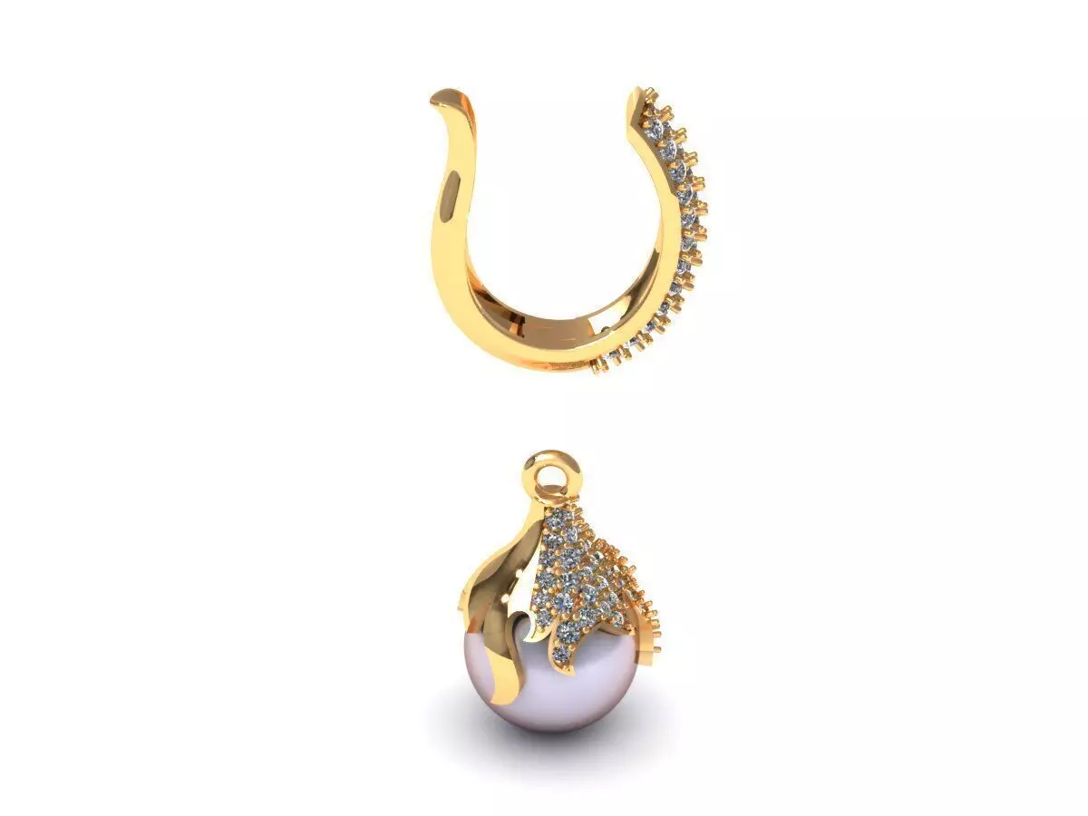 Woman Pear Earring 144 3D print model