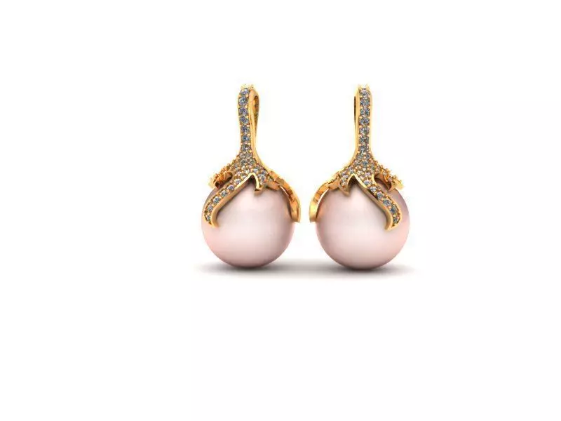 Solid Pear Earring 143 3D print model