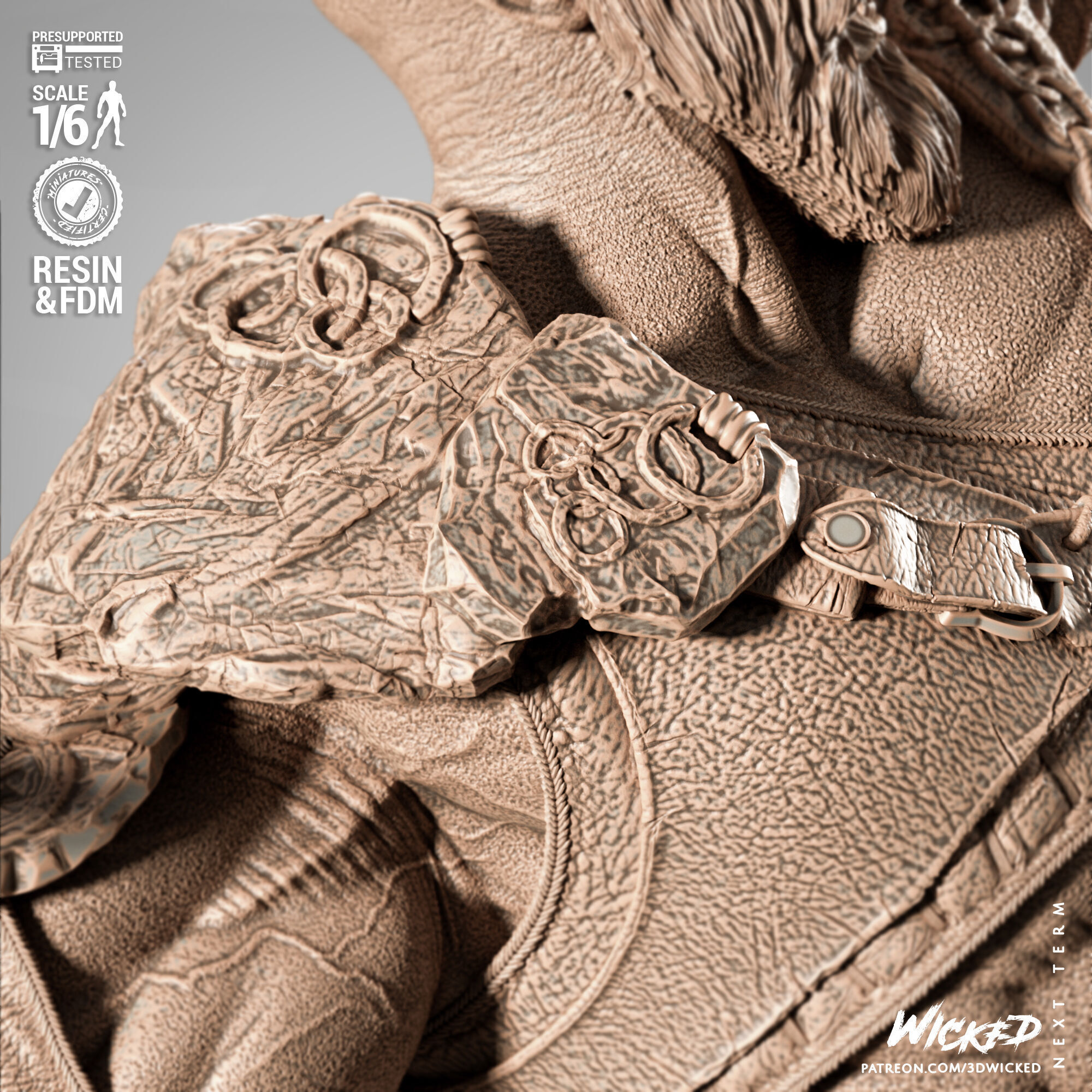 Wicked Video Games Kratos Sculpture 3D print model_12