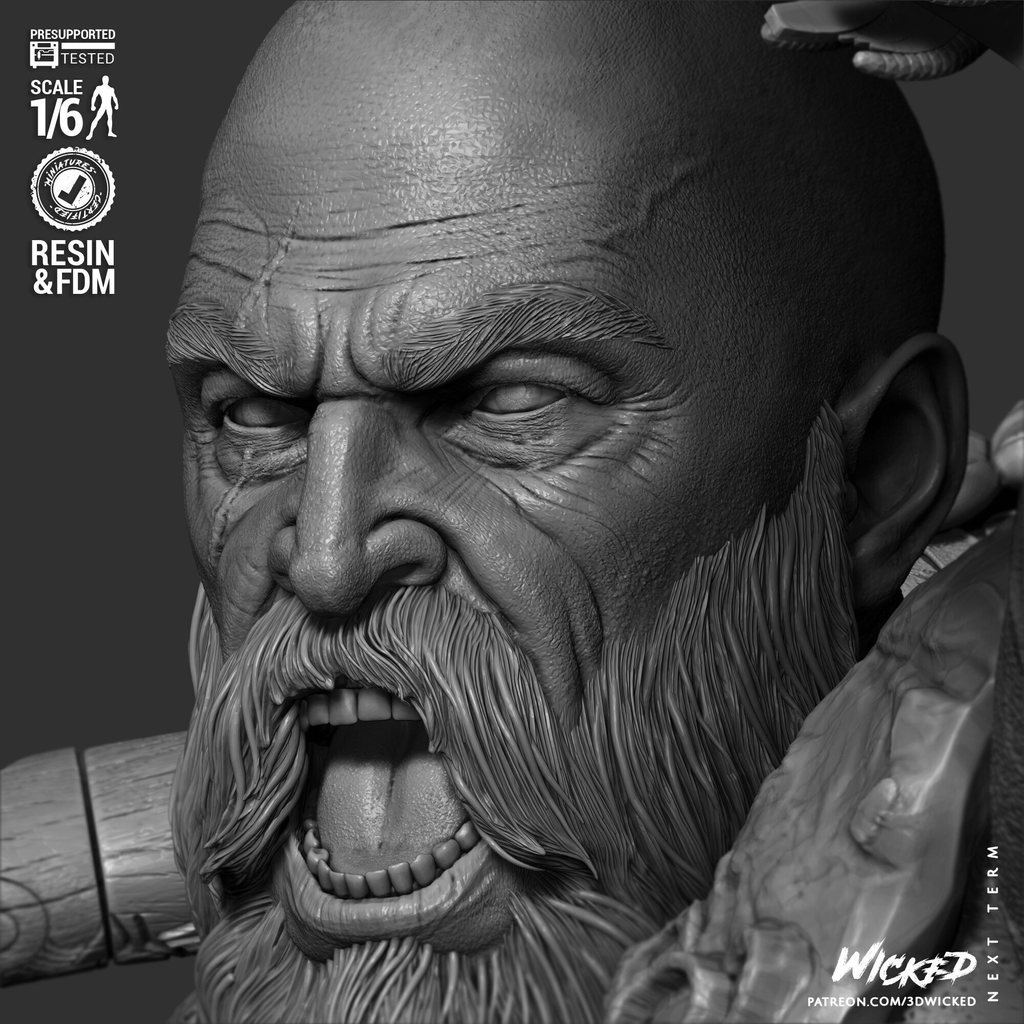 Wicked Video Games Kratos Sculpture 3D print model_29