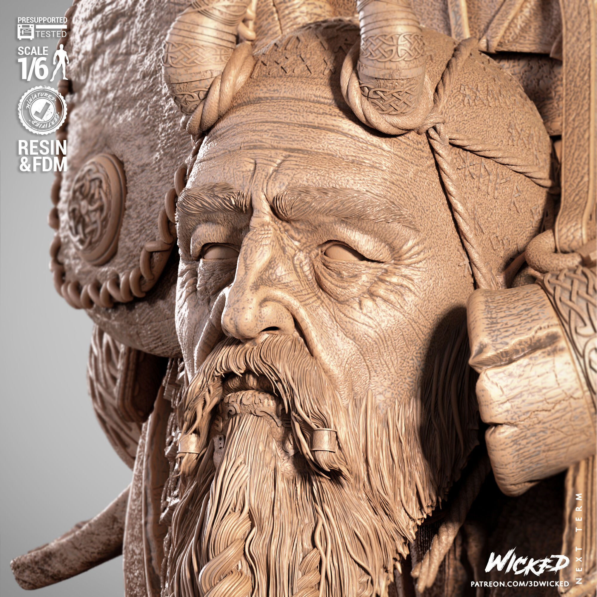 Wicked Video Games Kratos Sculpture 3D print model_21