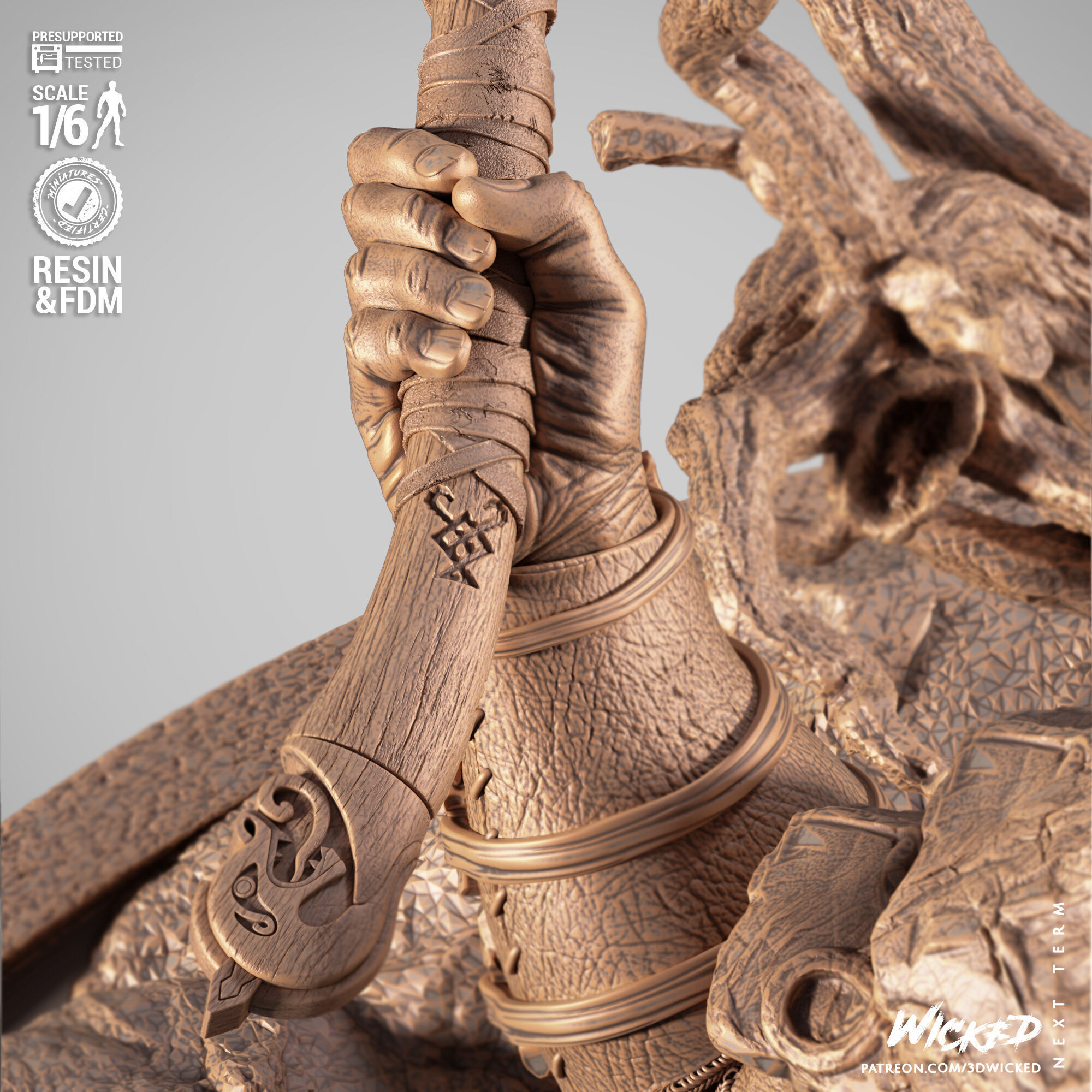Wicked Video Games Kratos Sculpture 3D print model_23
