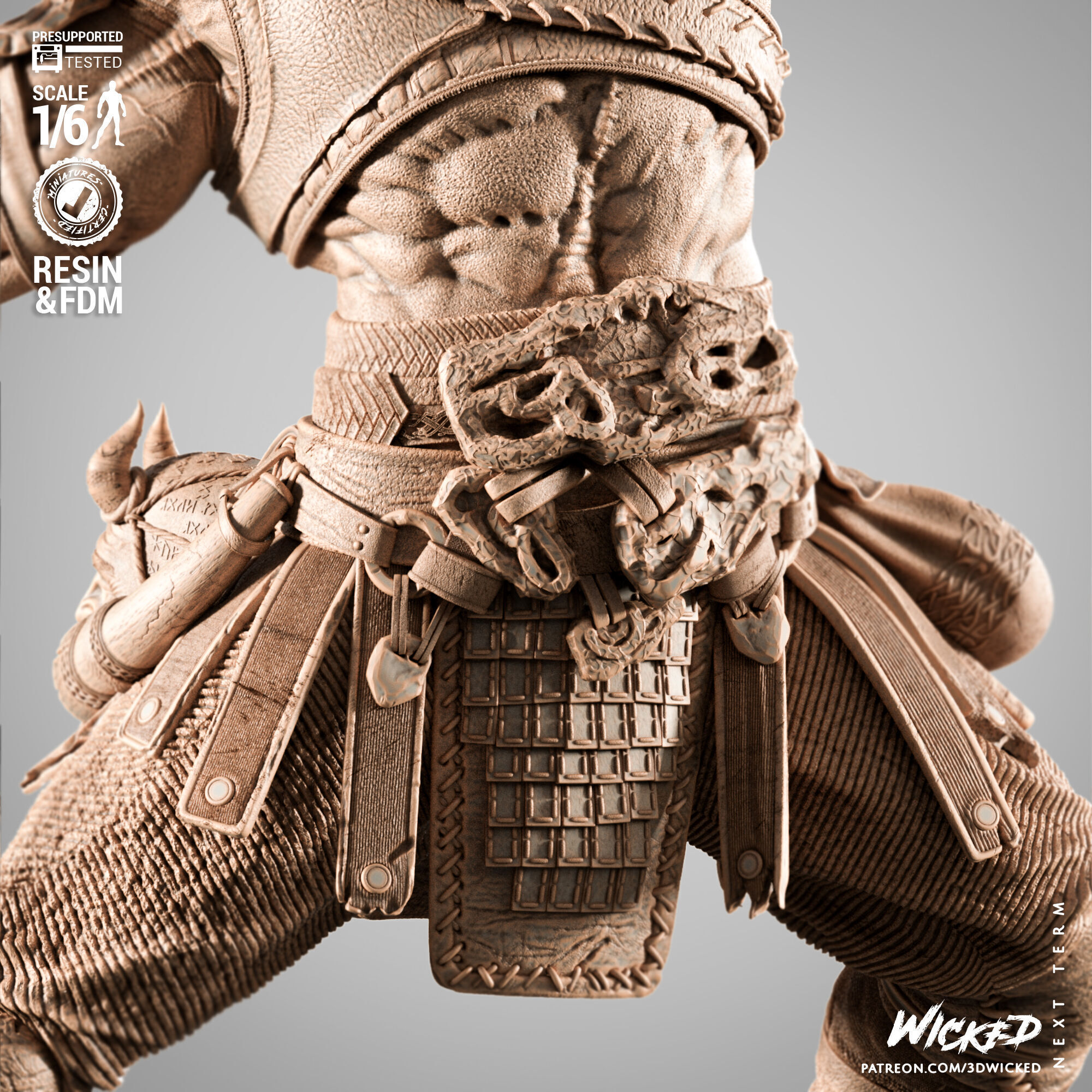 Wicked Video Games Kratos Sculpture 3D print model_4