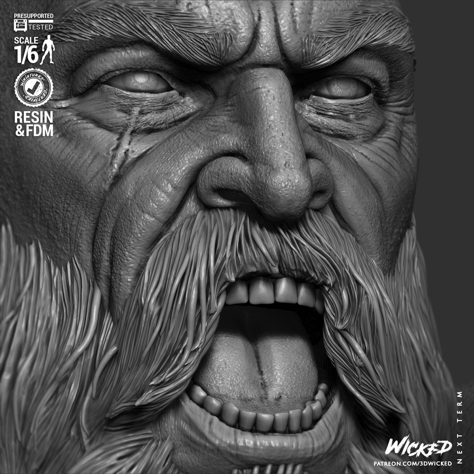 Wicked Video Games Kratos Sculpture 3D print model_35