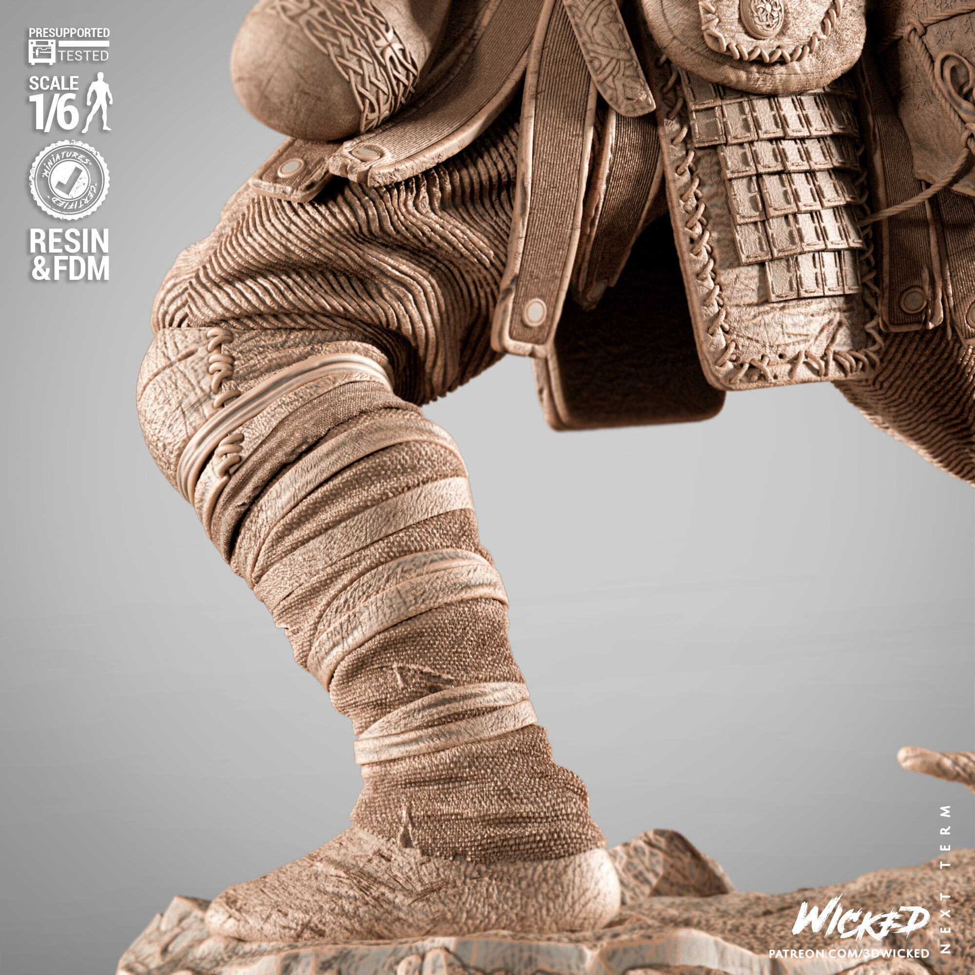 Wicked Video Games Kratos Sculpture 3D print model_10