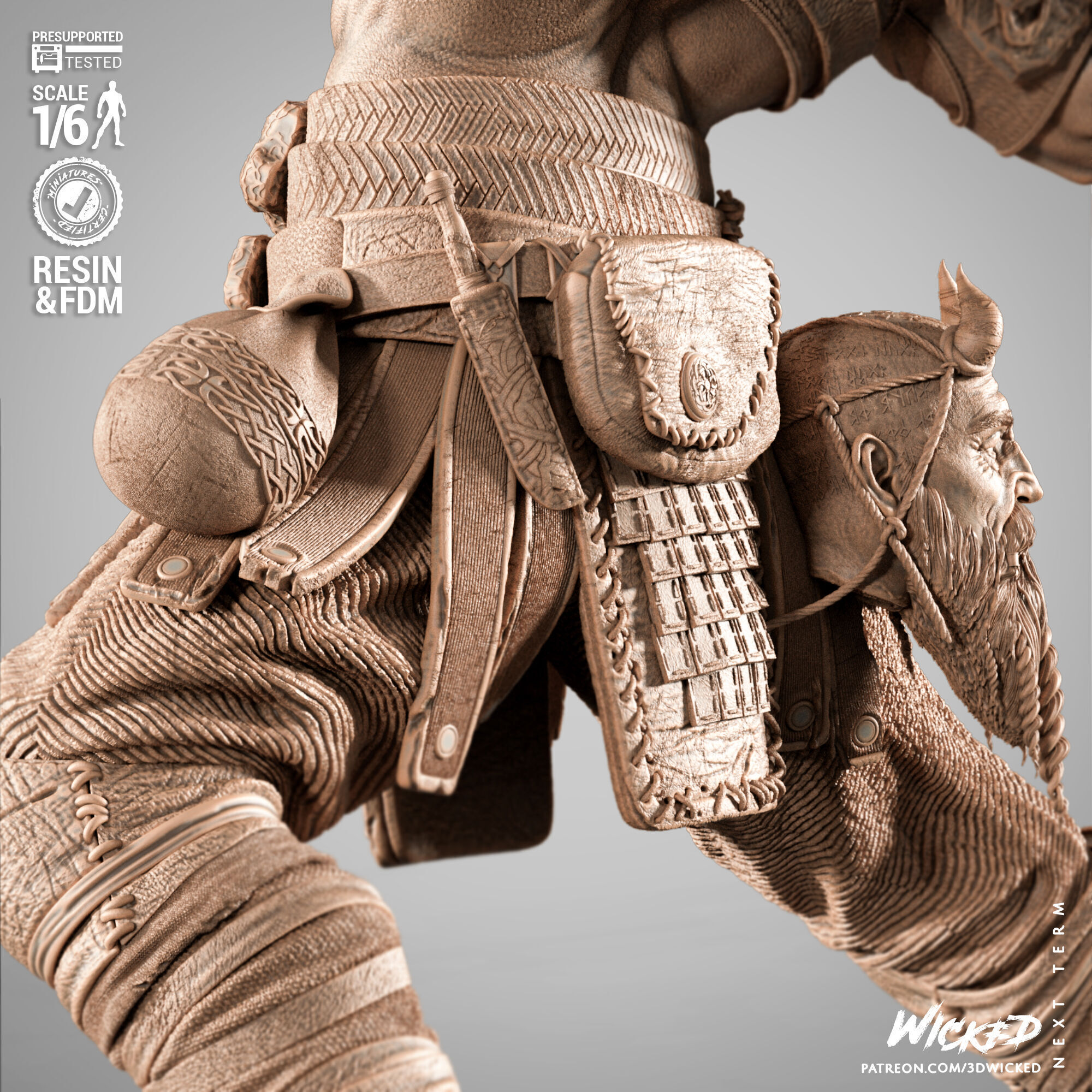 Wicked Video Games Kratos Sculpture 3D print model_6