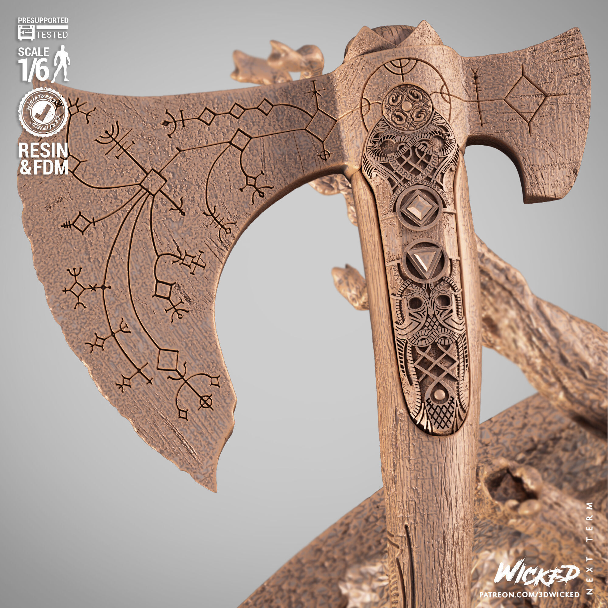 Wicked Video Games Kratos Sculpture 3D print model_18