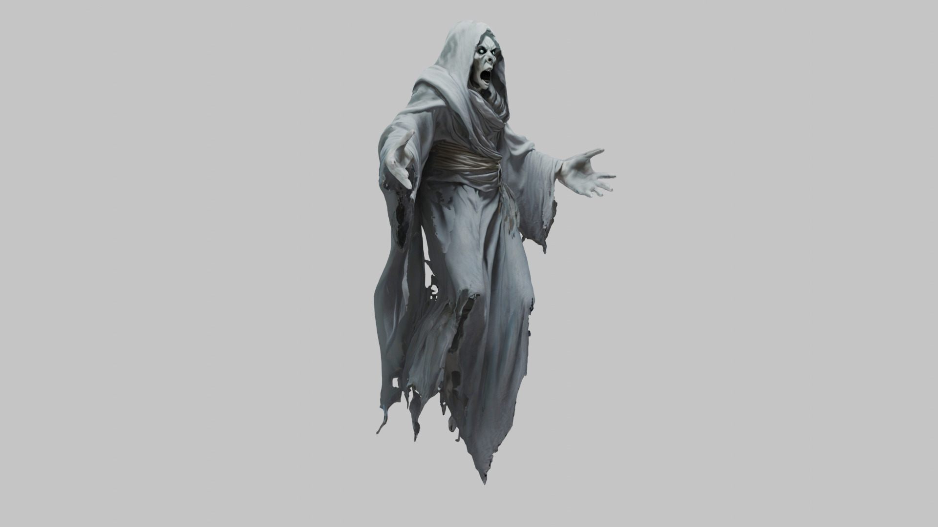 Enraged Fantasy Ghost Low-poly 3D model_1