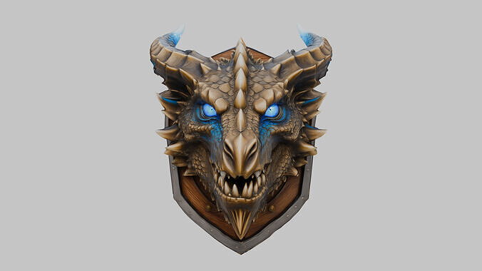 Ethereal Dragon Visage Low-poly 3D model