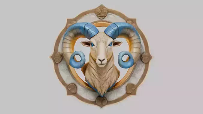 Eternal Ram emblem Low-poly 3D model