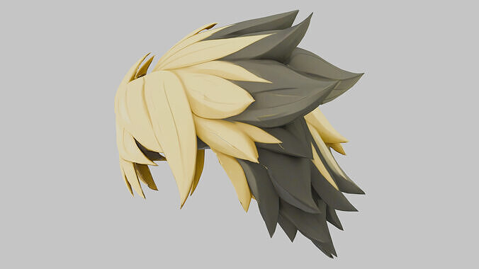 Spiky Mane Hair Hairstyle Low-poly 3D model