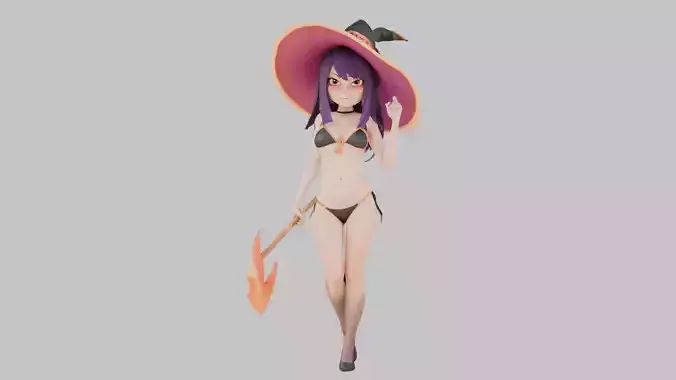 Sorceress in Swimwear Low-poly 3D model