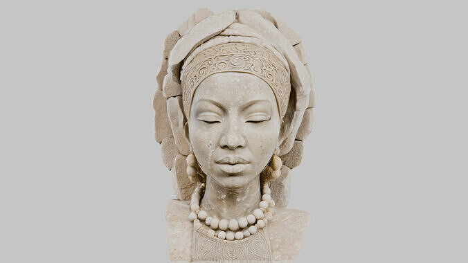 Serenity in Stone Sculpture Low-poly 3D model
