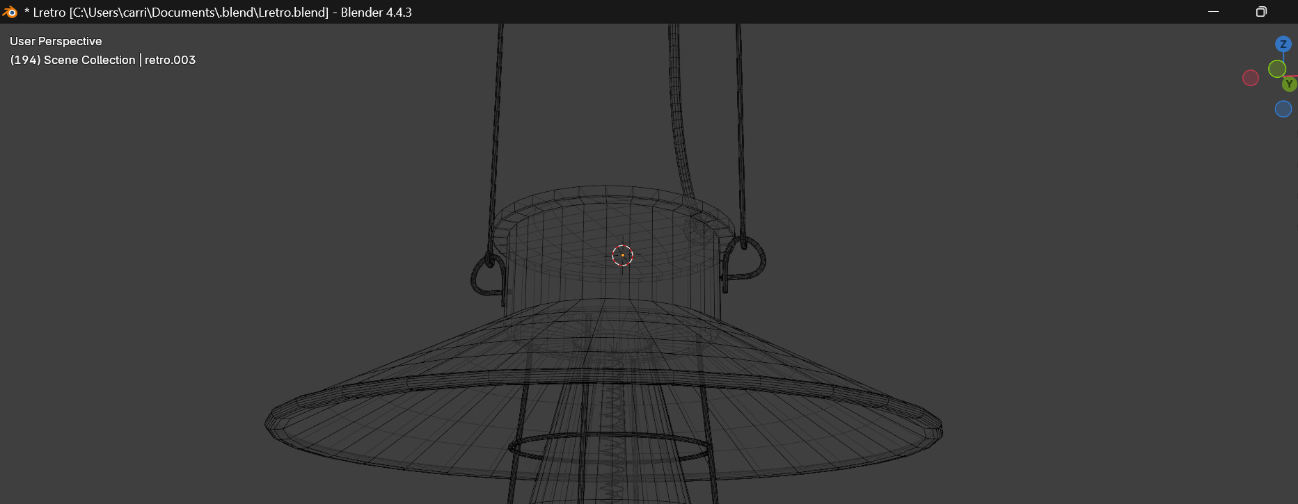 lampara retro colgante Low-poly 3D model_5