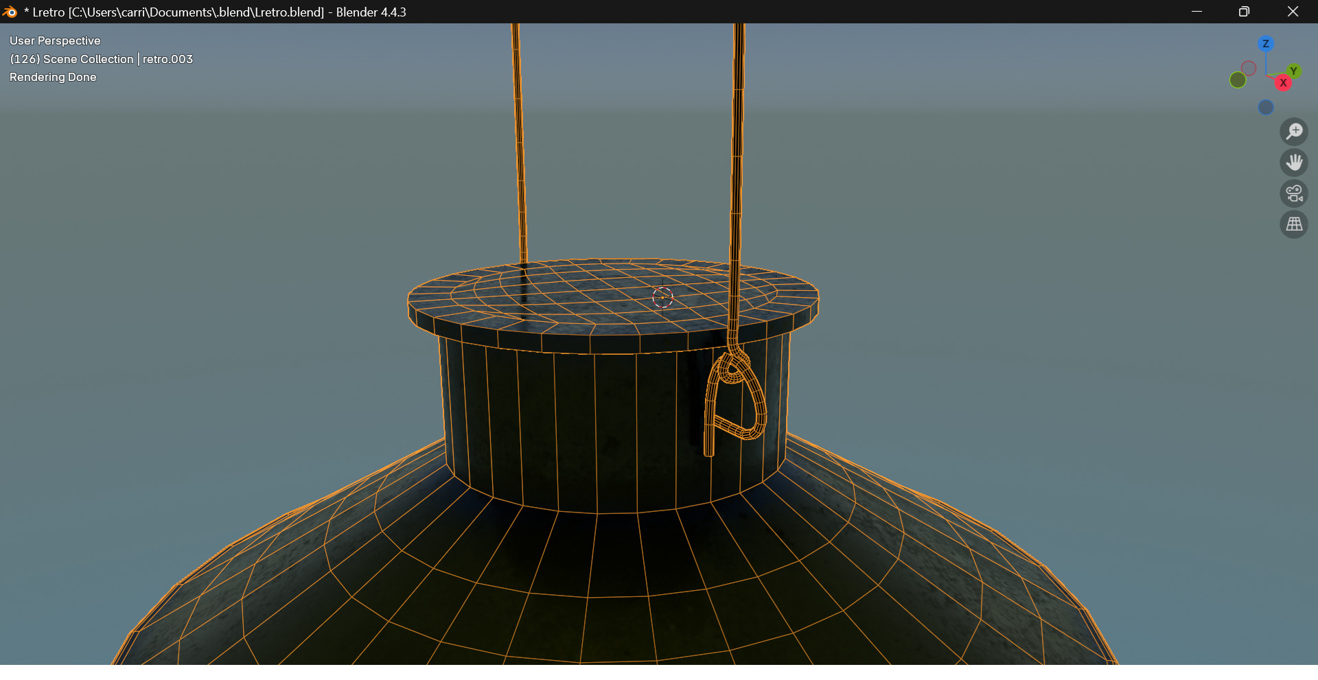 lampara retro colgante Low-poly 3D model_4