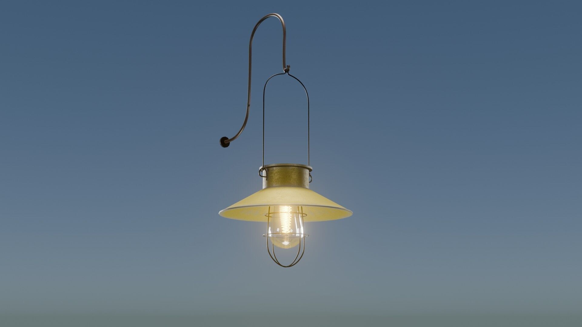 lampara retro colgante Low-poly 3D model_7