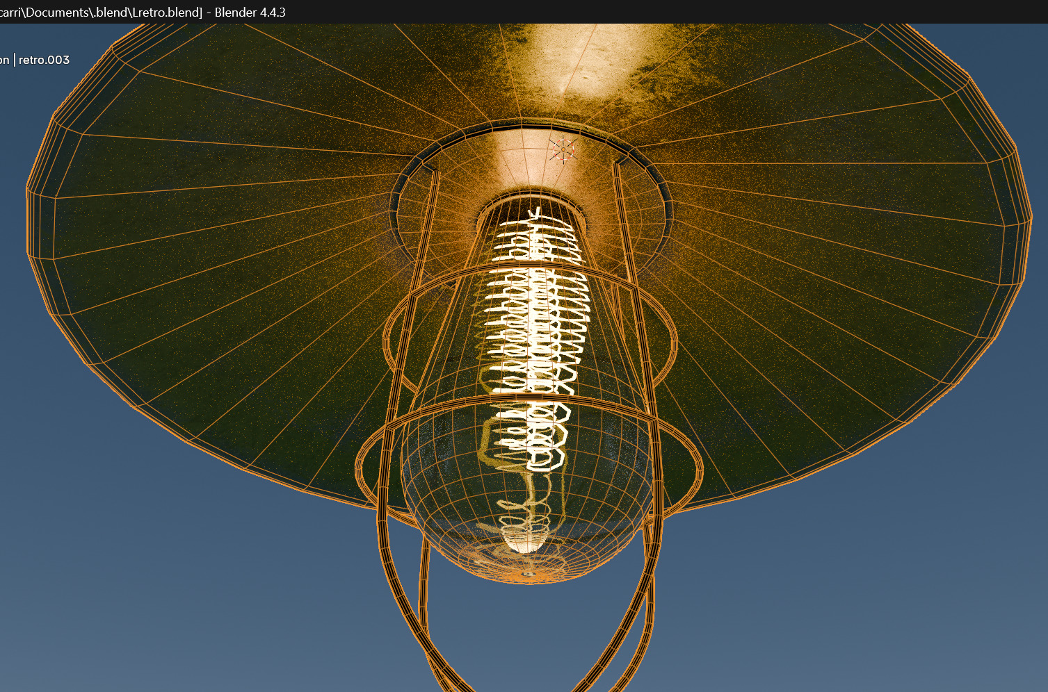 lampara retro colgante Low-poly 3D model_3