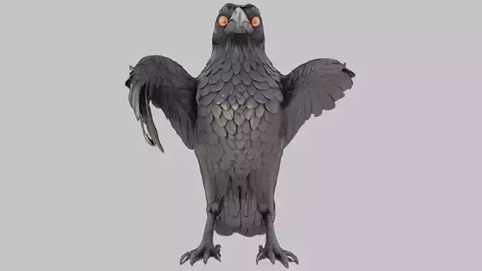 3D Raven Model Low-poly 3D model
