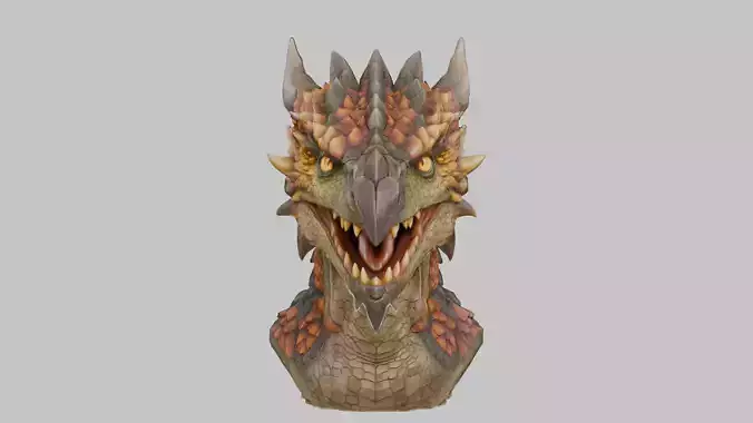 Dragon Head Bust Medieval Fantasy Monster Hunter 