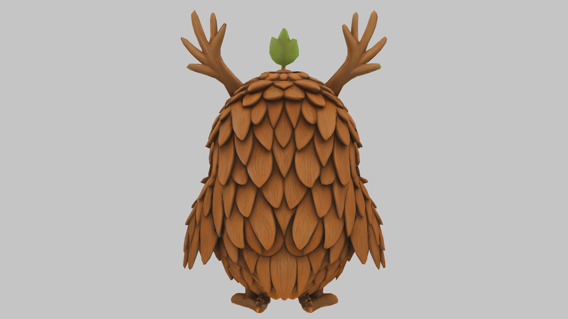 Pinecone Owl Low-poly 3D model_4
