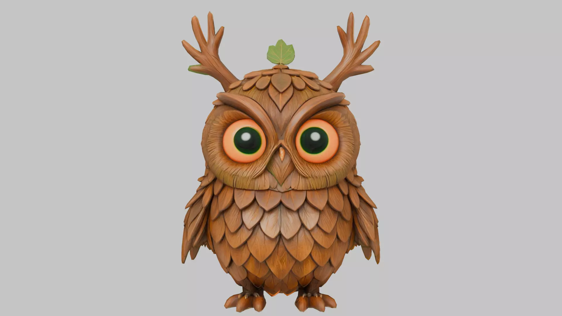 Pinecone Owl Low-poly 3D model_0