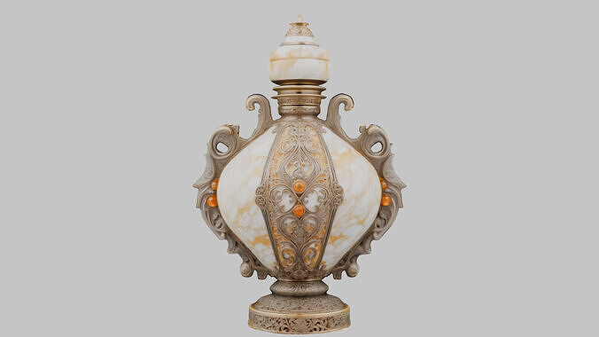 Ornate Perfume Vessel Low-poly 3D model