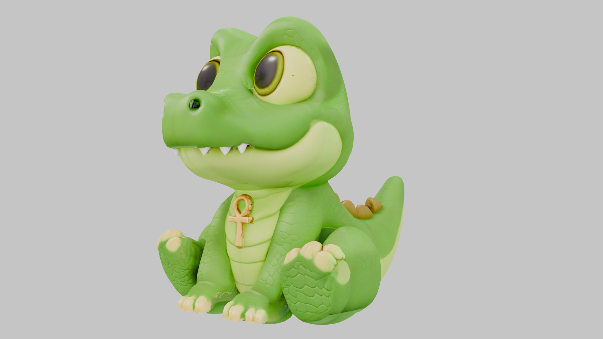 Nile Croc Pet Low-poly 3D model_7