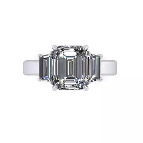 Emerald Single Prong Woman Wedding Rings
