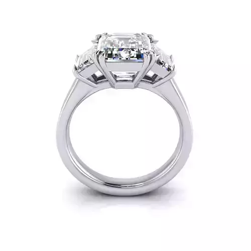 Emerald Three Stone Wedding Ring 