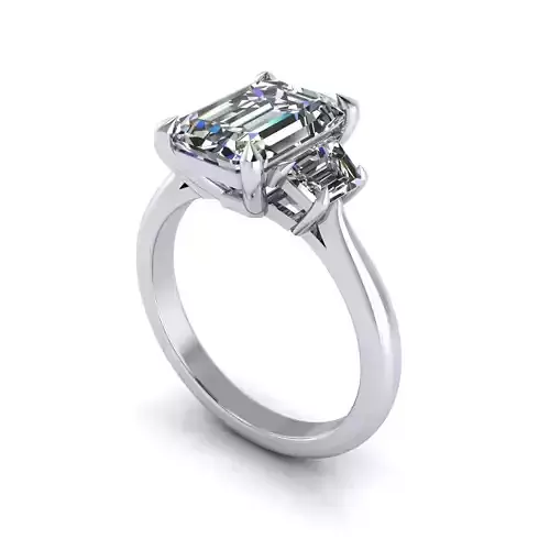 Cut Emerald Wedding Ring