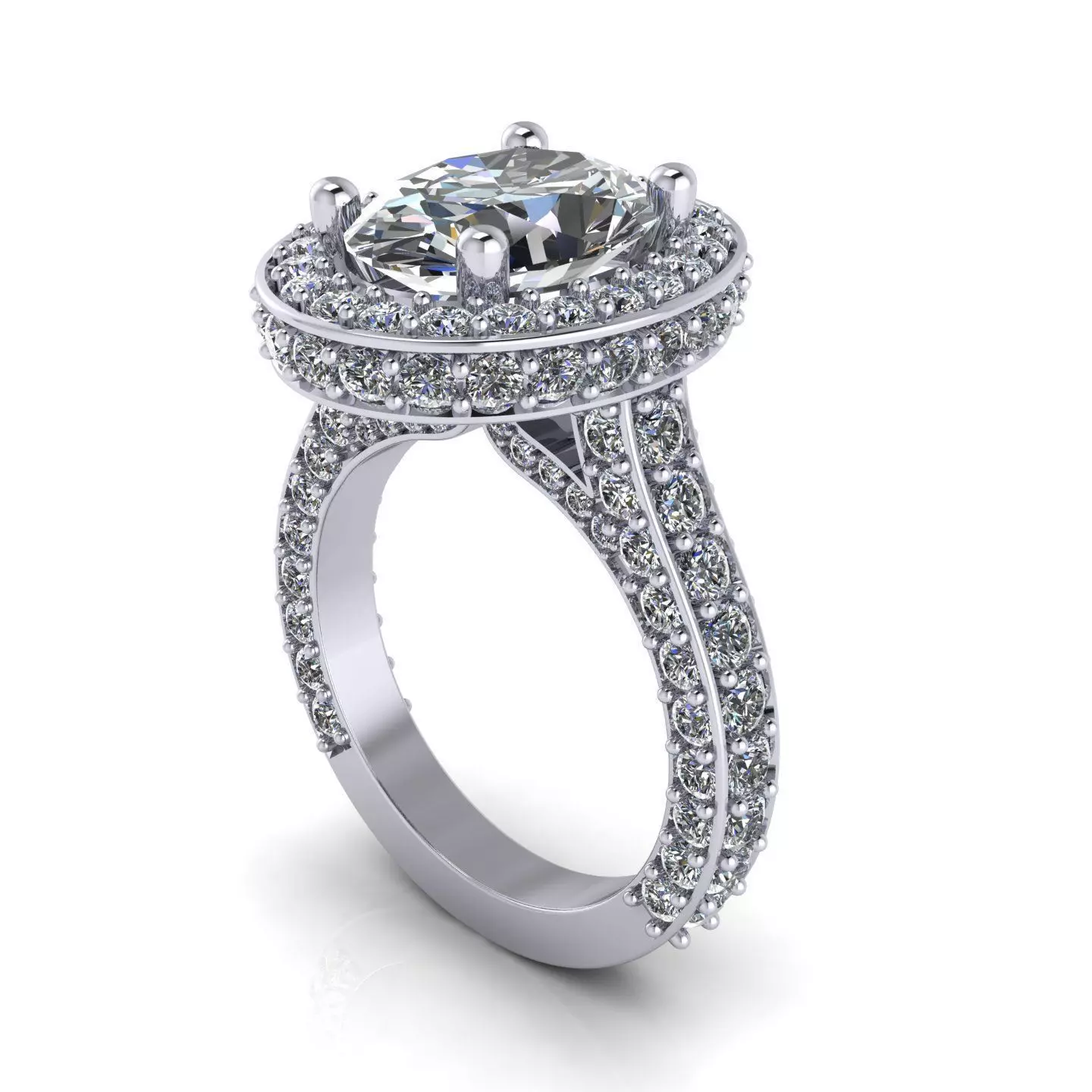 Halo Solid Love Woman Wedding Ring 3D print model