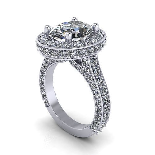 Halo Solid Love Woman Wedding Ring 3D print model