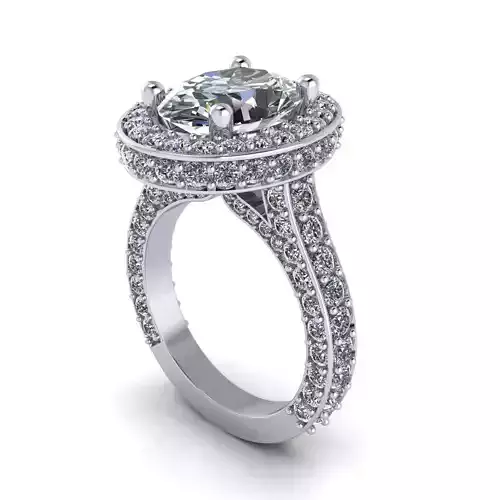 Halo Solid Love Woman Wedding Ring