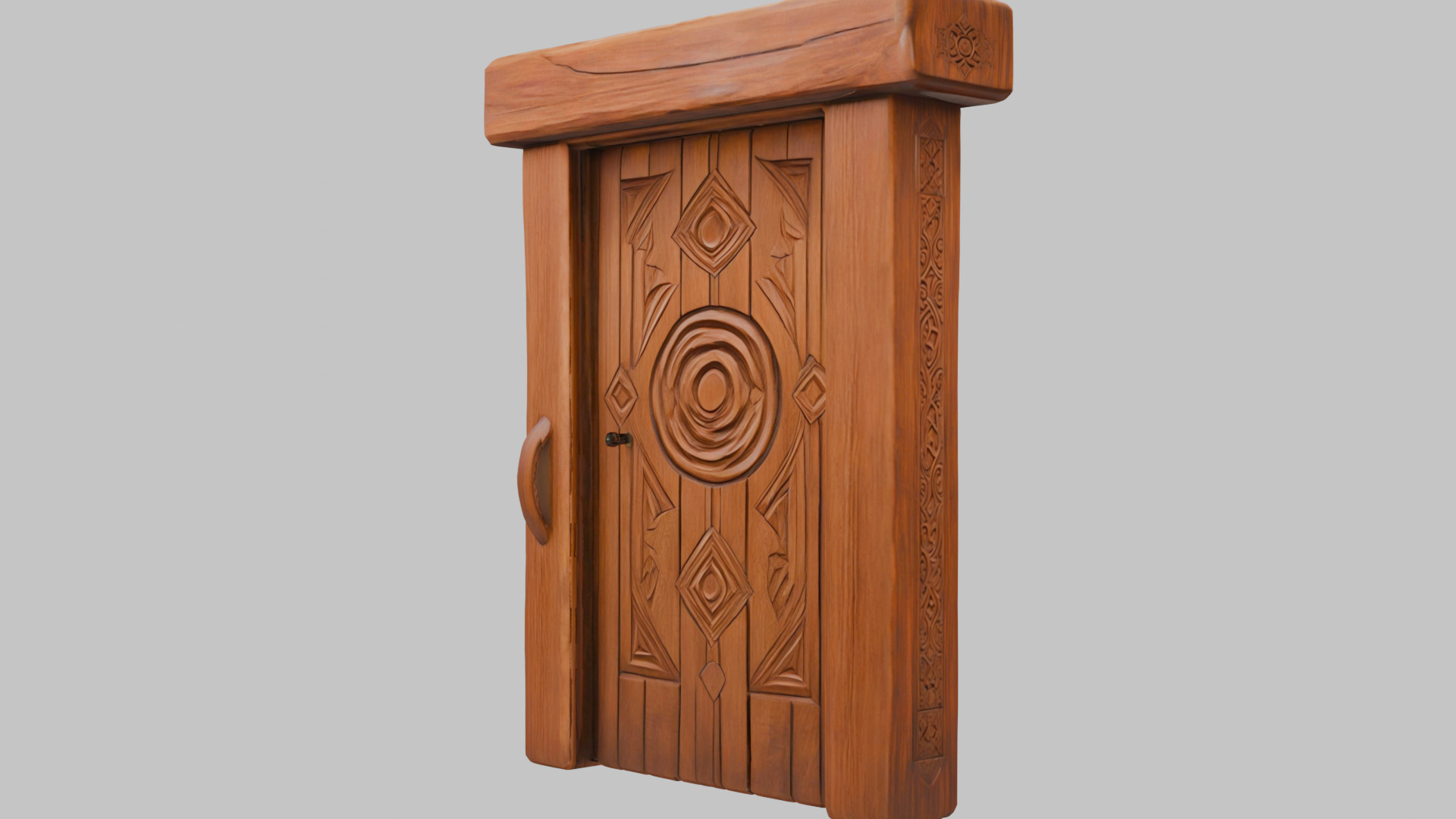 Mystic Wooden Door Low-poly 3D model_3