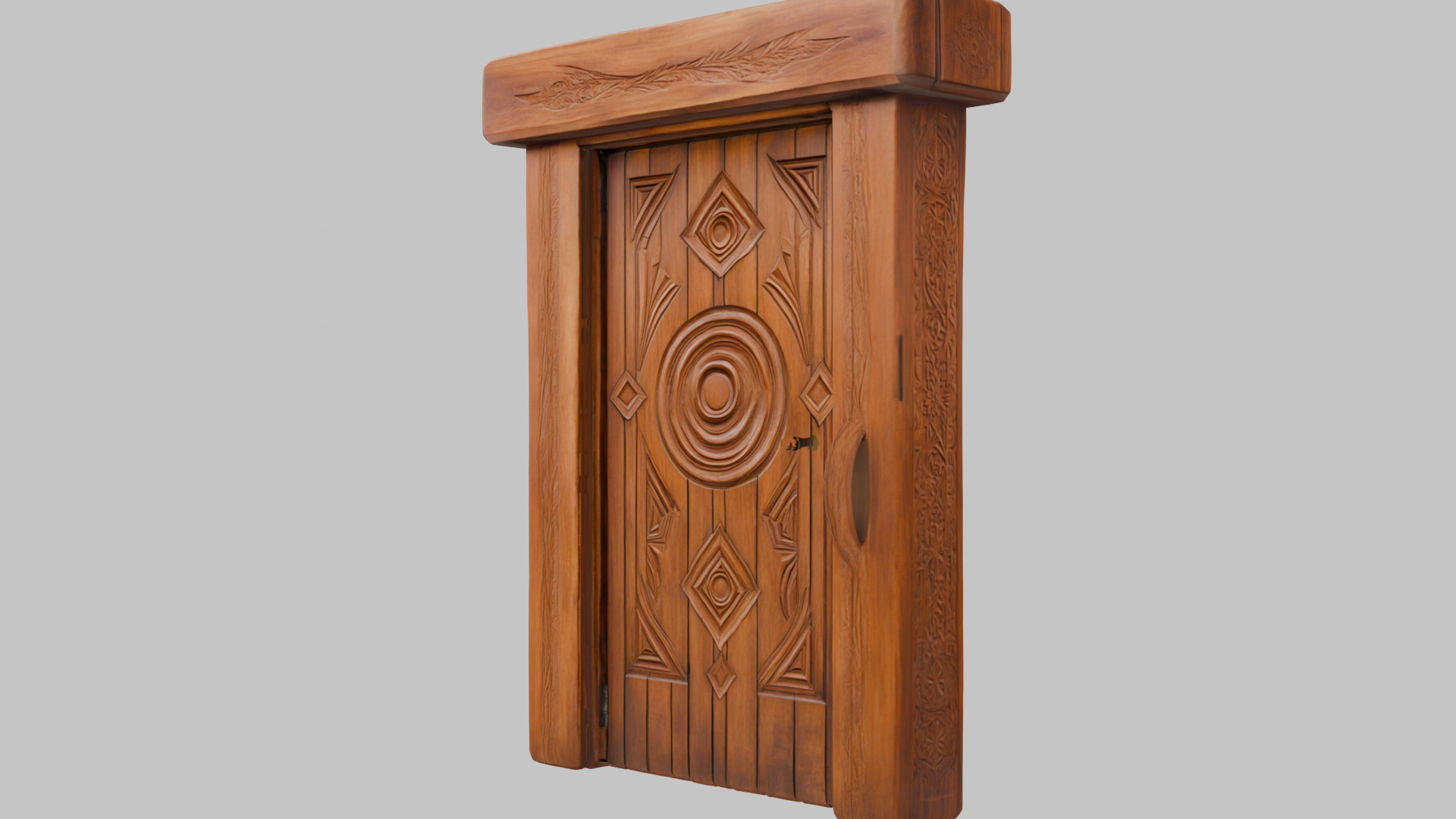 Mystic Wooden Door Low-poly 3D model_7