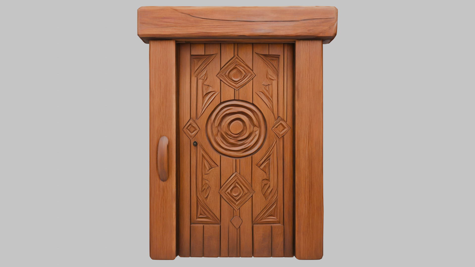 Mystic Wooden Door Low-poly 3D model_4