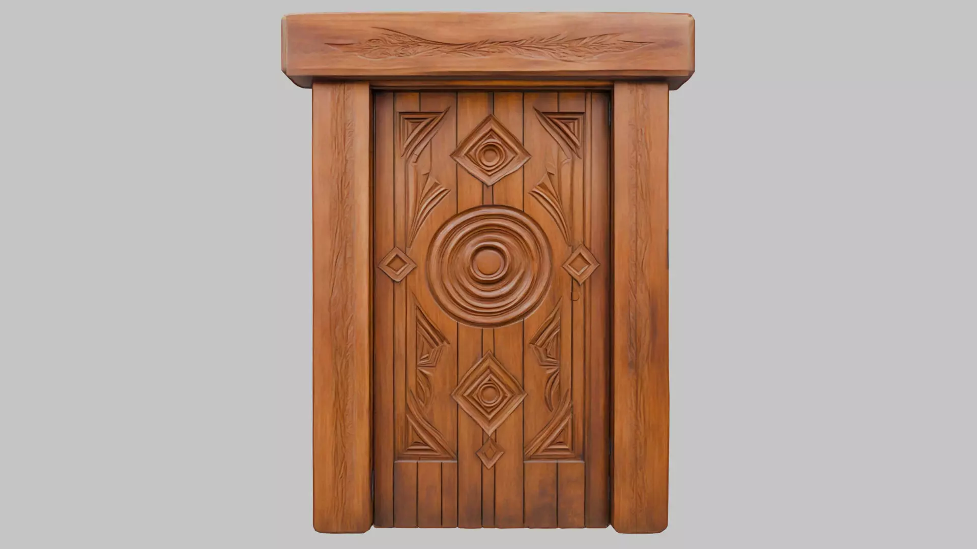 Mystic Wooden Door Low-poly 3D model_0
