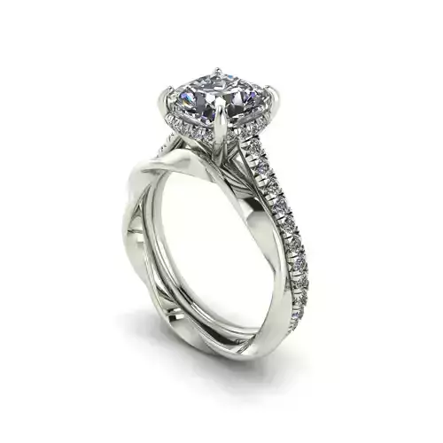 Solid Love Engagement Ring 