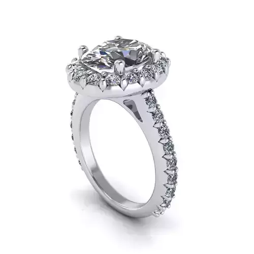 Pav Oval Wedding Ring 