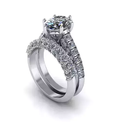 Engagement Ring Wedding Set V5 